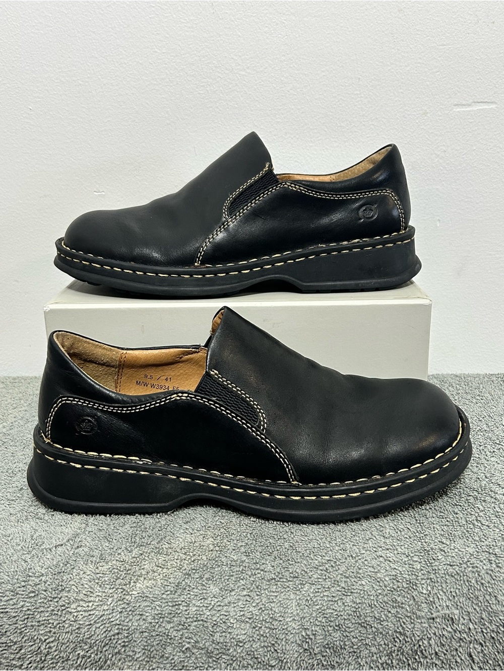Born Chunky Leather Comfort Slip on Loafers Womens Size 9.5
